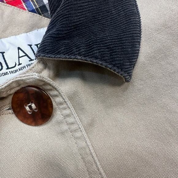 Blair Tan Twill and Corduroy Barn Jacket with Plaid Lining Size Medium - Picture 3 of 8